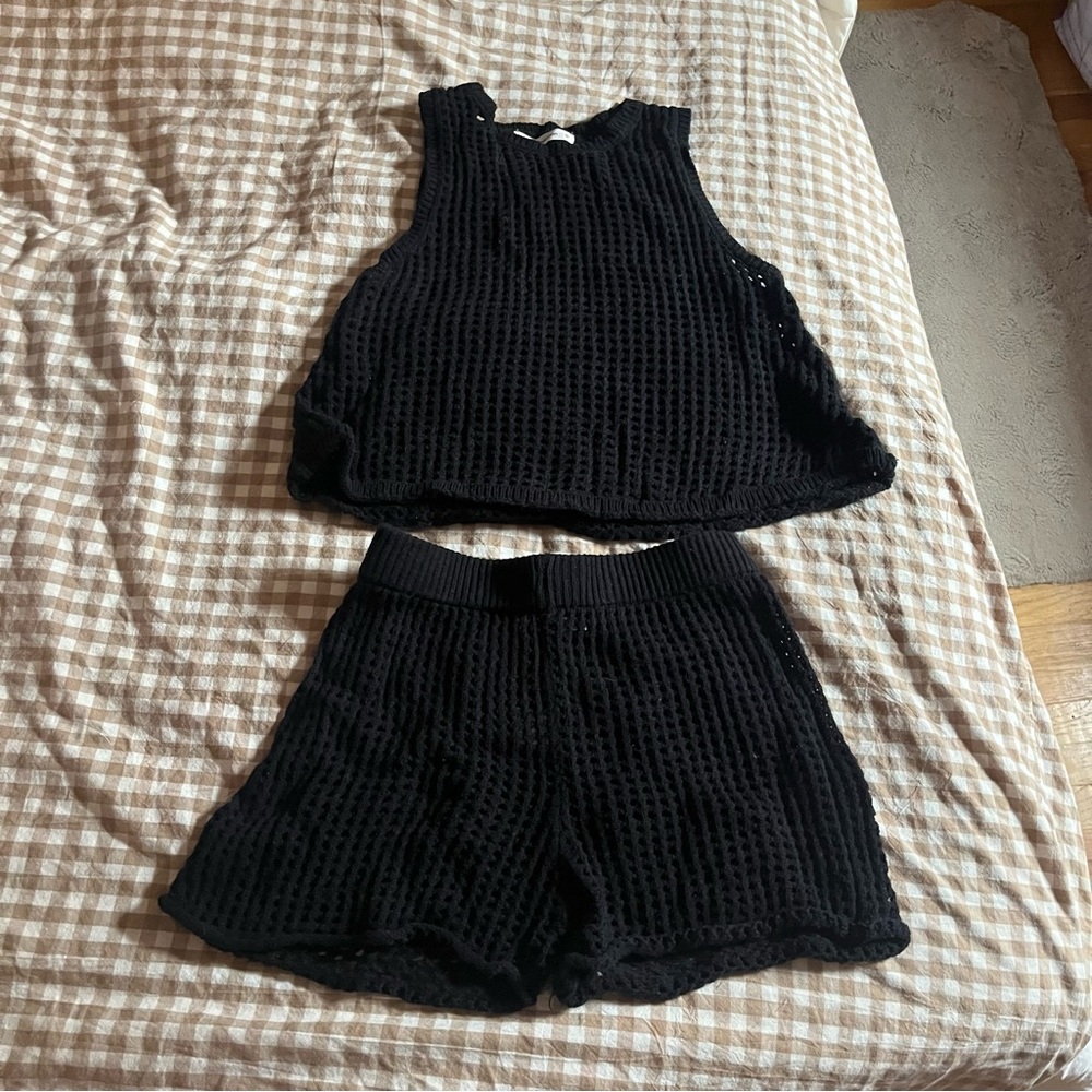 Black shorts set